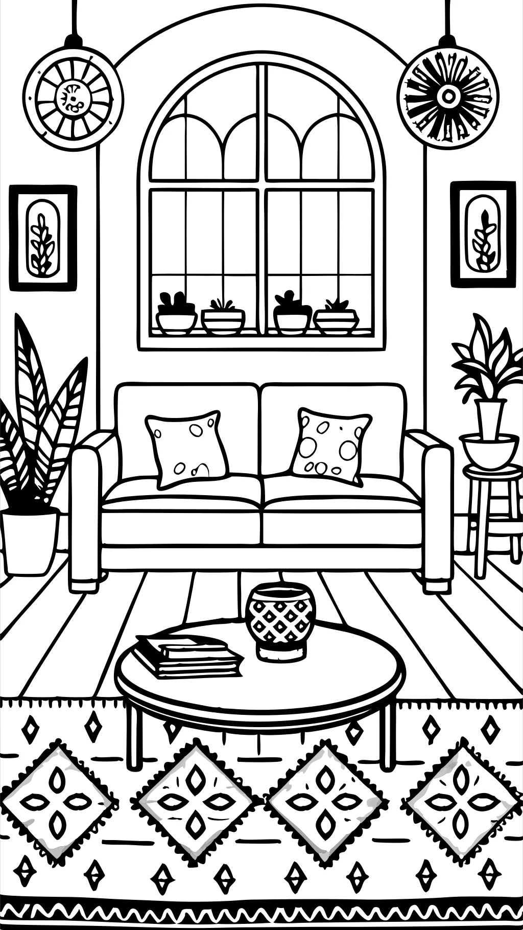 coloriage design d’intérieur